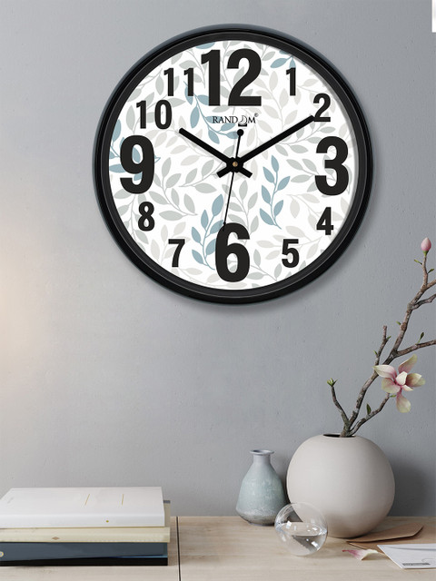 

RANDOM Off-White & Grey Round Printed Analogue Wall Clock