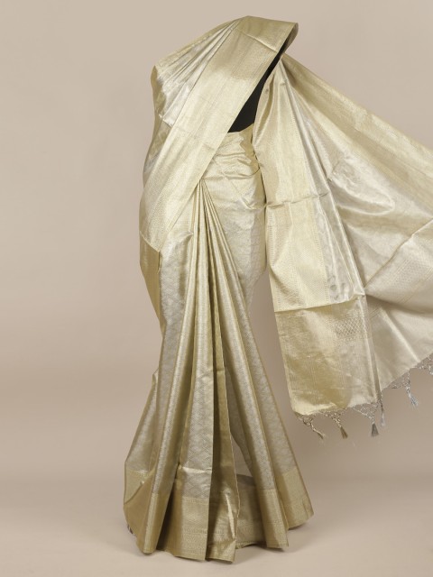 

Pothys Cream-Coloured Solid Pure Cotton Saree