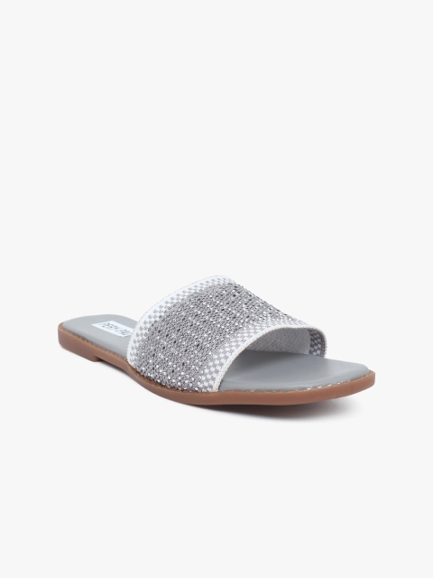 

PERY PAO Women Grey Embellished Sliders