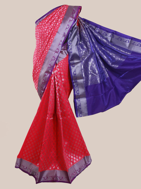 

Pothys Pink & Blue Art Silk Woven Design Saree