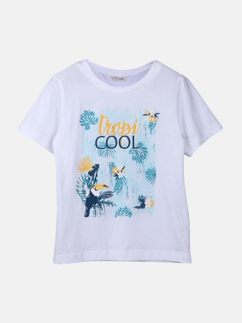 

Beebay Boys White Printed Round Neck T-shirt