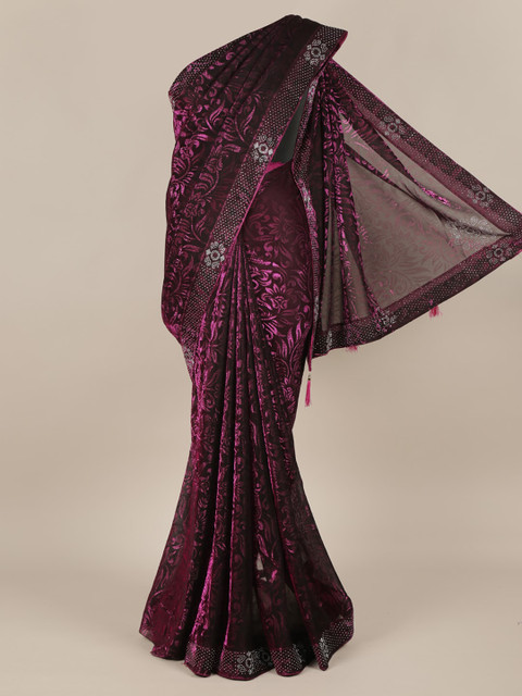 

Pothys Magenta Woven Design Net Saree