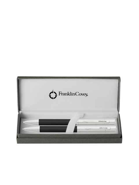 

Cross Set Of 2 Black & Silver-Toned Greenwich Black B/P PCL Ball Pen With Gift Box