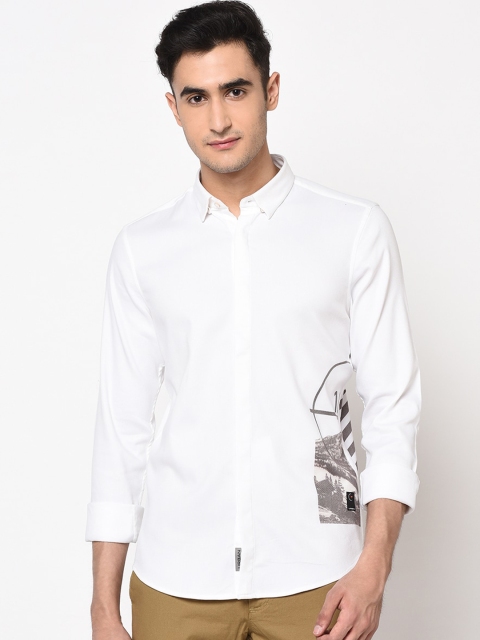 

Blackberrys Men White Skinny Fit Solid Casual Shirt