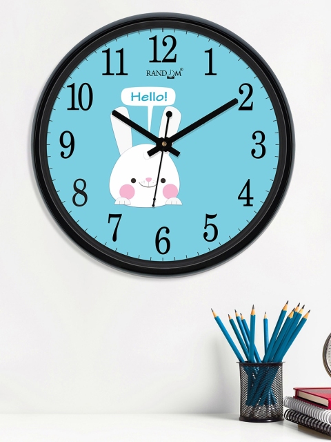 

RANDOM Turquoise Blue & White Round Printed Analogue Wall Clock