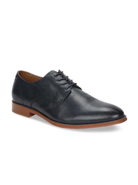 

ALDO Men Navy Blue Textured Leather Formal Derbys