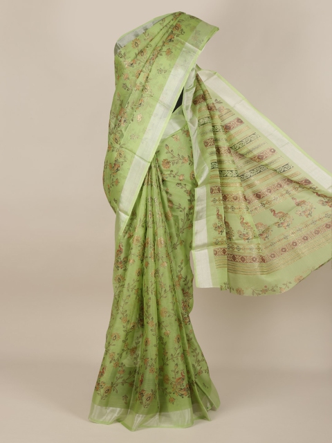 

Pothys Green Printed Tissue Saree
