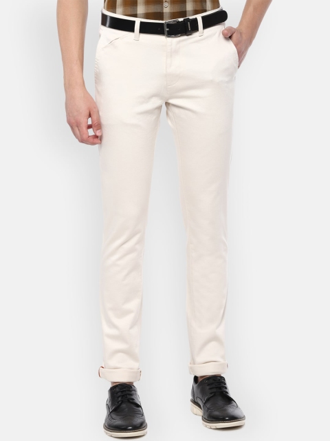 

V Dot Men Beige Slim Fit Solid Regular Trousers