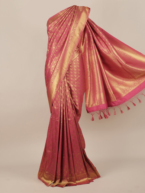 

Pothys Pink Pure Silk Woven Design Banarasi Saree