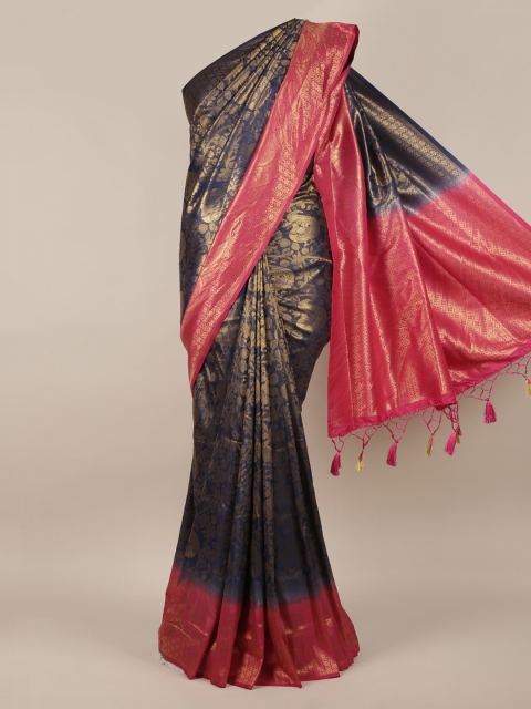

Pothys Navy Blue Woven Design Jute Silk Saree