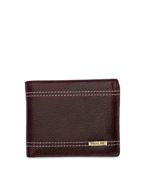 

Hidelink Men Brown Textured Two Fold Wallet