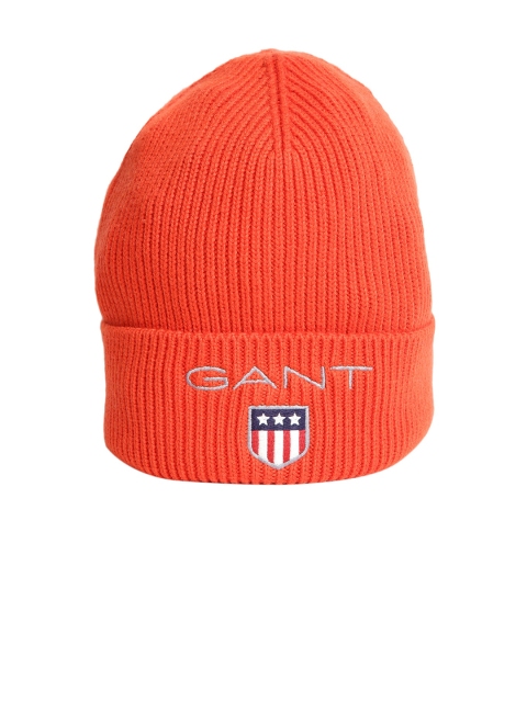 

GANT Unisex Kids Orange & White Self Design Beanie