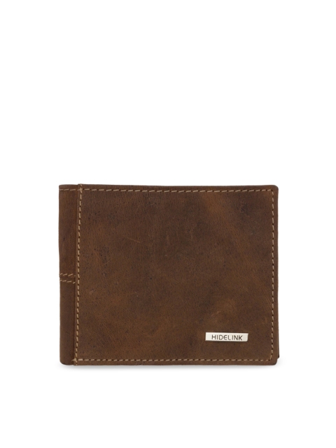 

Hidelink Men Brown Printed Two Fold Wallet