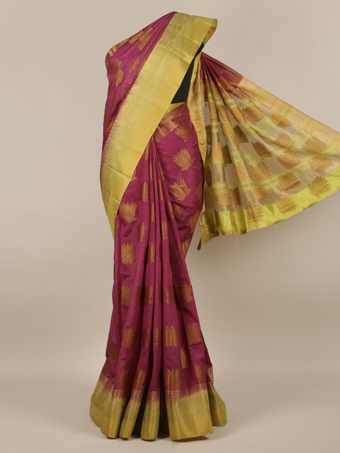 

Pothys Purple Woven Design Jute Silk Saree