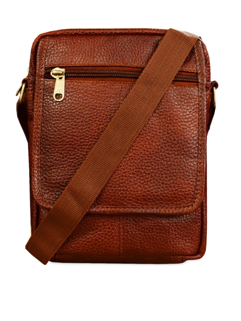 

ABYS Unisex Brown Textured Messenger Bag