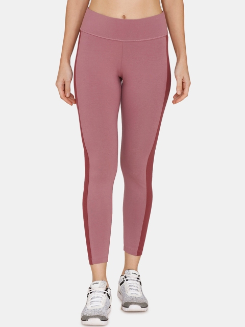 

Zelocity by Zivame Women Pink & Maroon Solid Tights