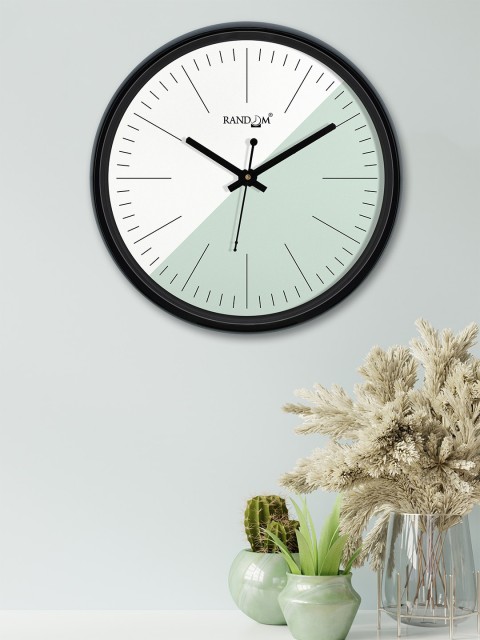 

RANDOM Black & White Round Colourblocked Analogue Wall Clock