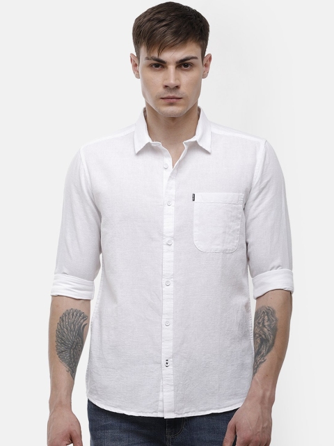 

Voi Jeans Men White Slim Fit Solid Casual Shirt