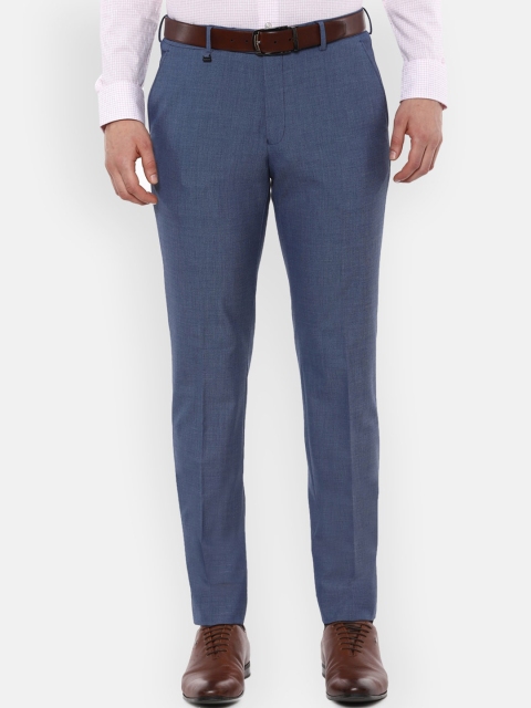 

Van Heusen Men Blue Slim Fit Solid Formal Trousers