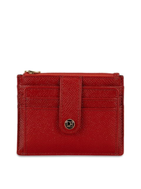 

Da Milano Men Red Textured Leather Card Holder