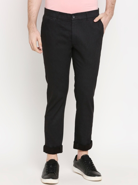 

Basics Men Black Tapered Fit Printed Chinos