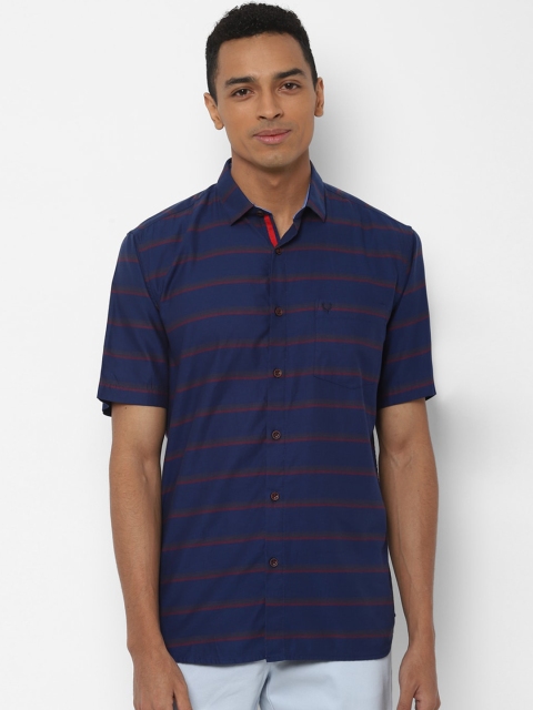 

Allen Solly Men Navy Blue Slim Fit Striped Casual Shirt