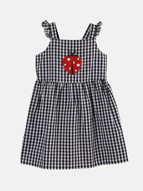 

Beebay Girls Black Checked A-Line Dress
