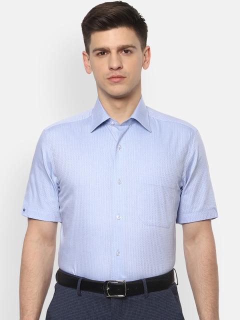 

Louis Philippe Men Blue Regular Fit Self Design Cotton Formal Shirt