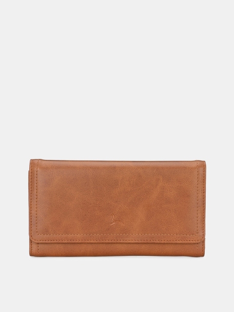 

Pacific Gold Women Tan Brown Textured Three Fold Wallet
