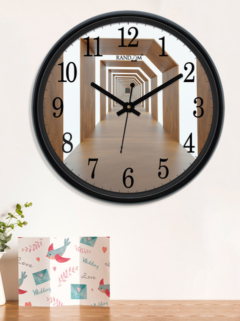 

RANDOM Black & Brown Round Printed Analogue Wall Clock