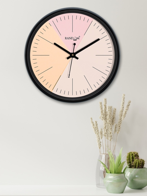

RANDOM Black & Cream-Coloured Round Colourblocked 30 cm Analogue Wall Clock