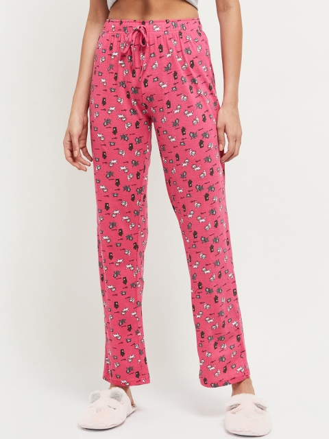 

max Women Pink & Grey Printed Lounge Pants