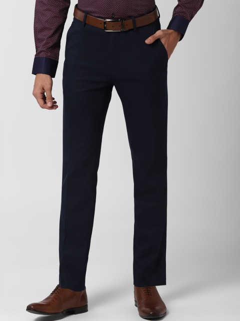 

Peter England Elite Men Navy Blue Slim Fit Solid Formal Trousers