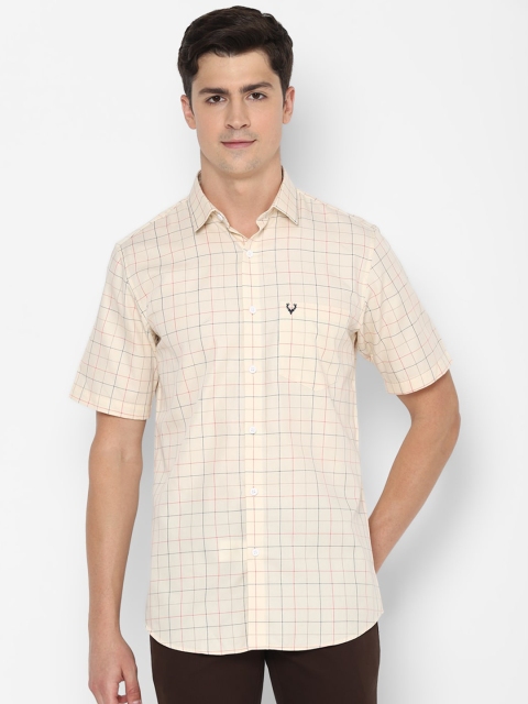

Allen Solly Men Beige Checked Casual Shirt