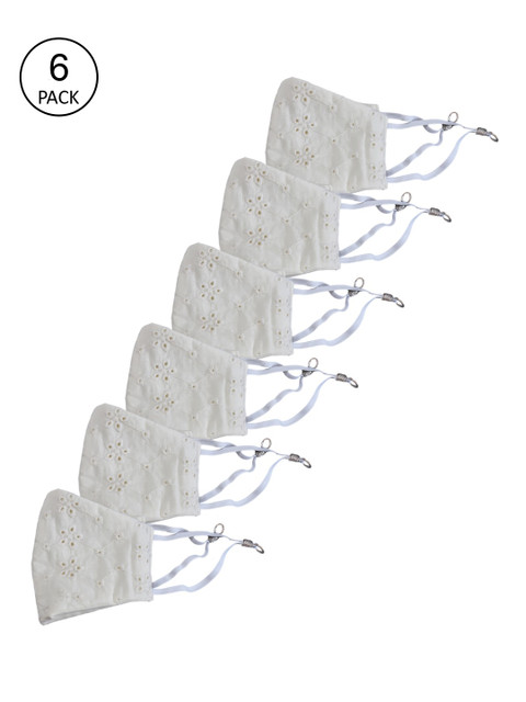 

Bellofox Unisex Pack Of 6 Self Design 3-Ply Reusable Protective Outdoor Masks, Beige