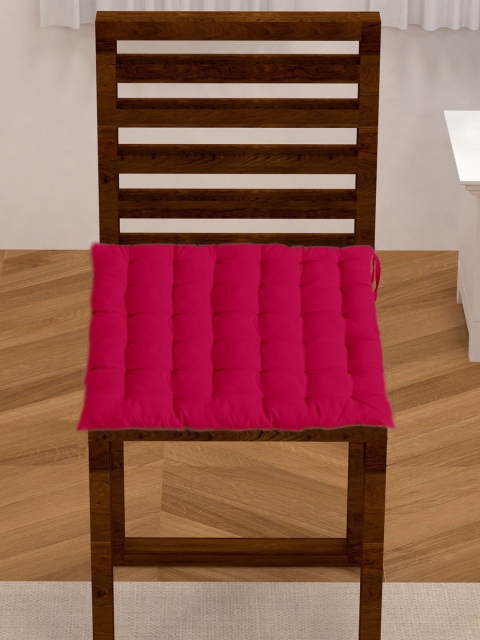 

Lushomes Unisex Pink Solid Chair Pad