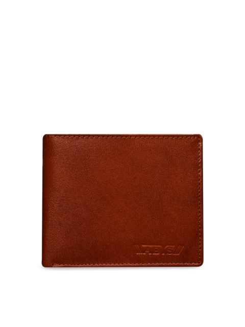

ABYS Men Brown Textured Genuine Leather Two Fold Wallet