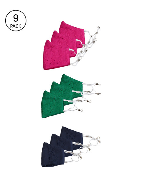 

Bellofox Pack of 9 3-Ply Reusable Protective Outdoor Masks, Pink
