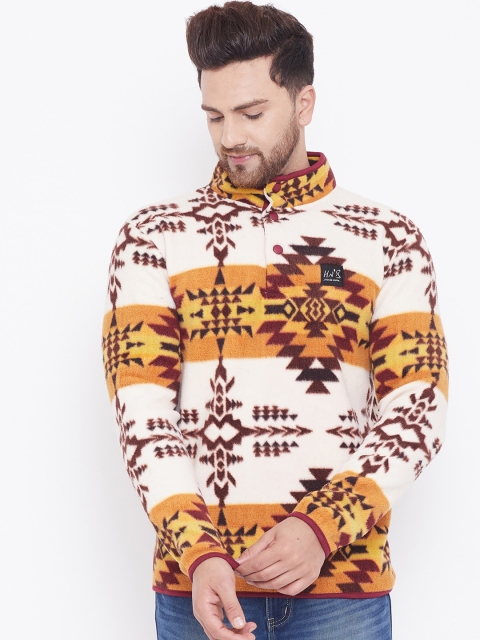 

HARBORNBAY Men Off-White Printed Sweatshirt