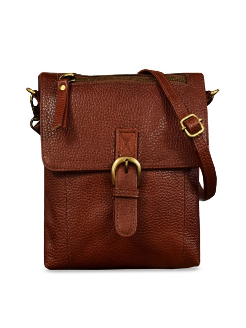

ABYS Unisex Brown Textured Messenger Bag
