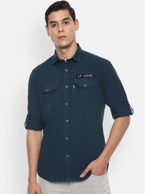 

Louis Philippe Jeans Men Teal Solid Casual Shirt