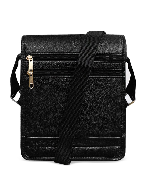 

ABYS Unisex Black Textured Messenger Bag