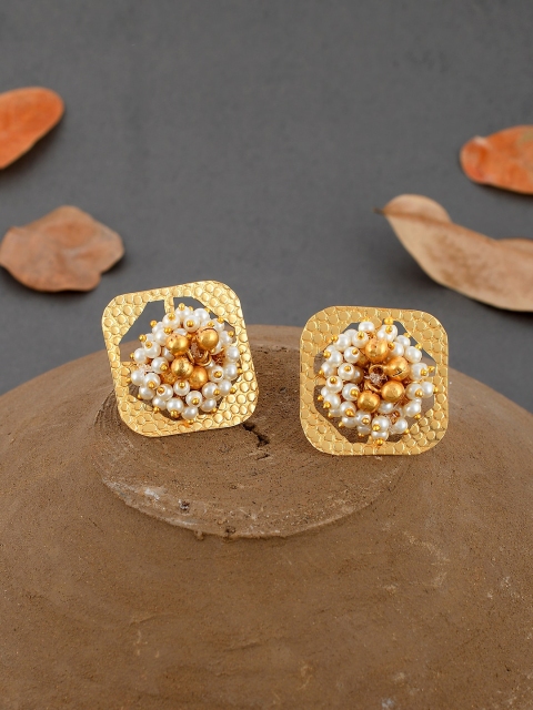 

Imittire Gold-Toned Contemporary Studs