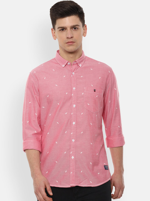 

Louis Philippe Jeans Men Pink Printed Casual Shirt