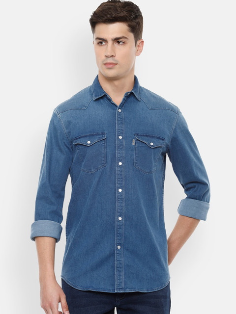 

Louis Philippe Jeans Men Blue Faded Casual Shirt