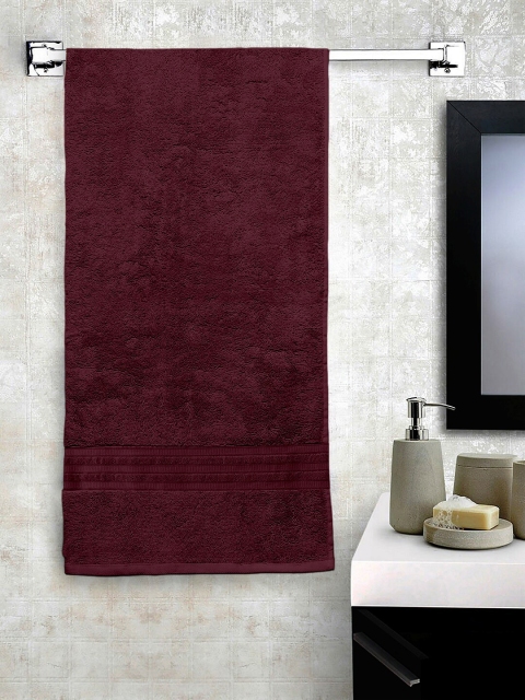 

Lushomes Unisex Maroon Solid 400 GSM Turkish Economy Cotton Bath Towel