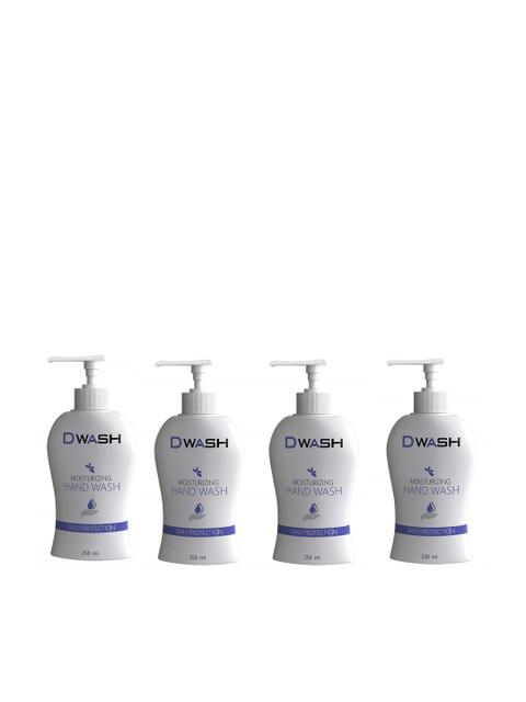 

DWASH Pack of 4 Germ Protection Moisturizing Hand Wash 250 ml Each, White