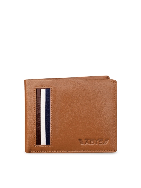 

ABYS Unisex Tan Brown Solid Leather Two Fold Wallet