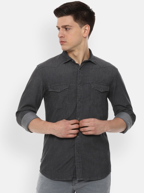 

Louis Philippe Jeans Men Charcoal Grey Regular Fit Solid Casual Shirt
