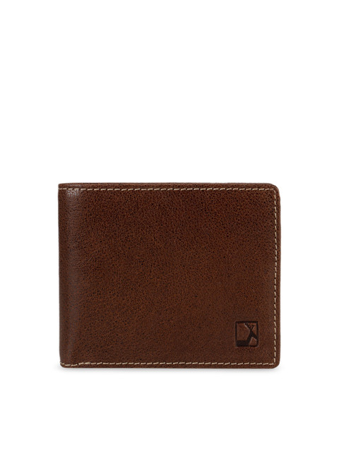 

Da Milano Men Brown Textured Leather Two Fold Wallet